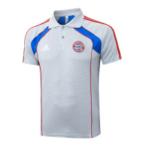 Mens Bayern Munich Polo Shirt Light Grey 2025/26