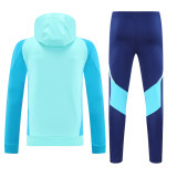 Mens Flamengo Hoodie Sweatshirt + Pants Training Suit Light Blue 2025/26