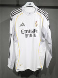 Mens Real Madrid Home Authentic Jersey Long Sleeve 2025/26 - Match