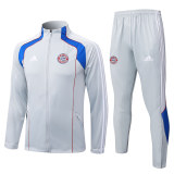 Mens Bayern Munich Jacket + Pants Training Suit Light Grey 2025/26