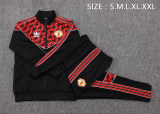 Mens Manchester United Jacket + Pants Training Suit Black 2025/26