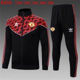 Kids Manchester United Jacket + Pants Training Suit Black 2025/26
