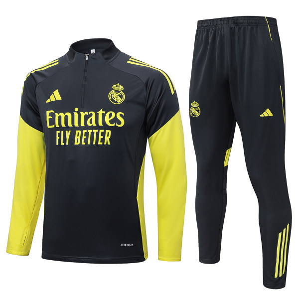 Mens Real Madrid Training Suit Grey - Yellow 2025/26