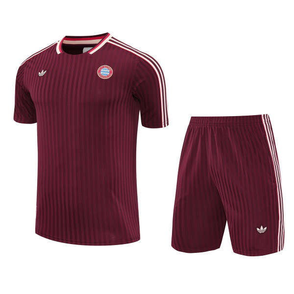 Mens Bayern Munich Short Training Suit Burgundy 2025/26