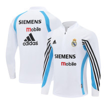 Mens Real Madrid Retro Training Top White 2003/04
