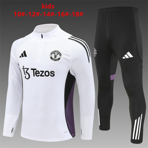 Kids Manchester United Training Suit White 2025/26