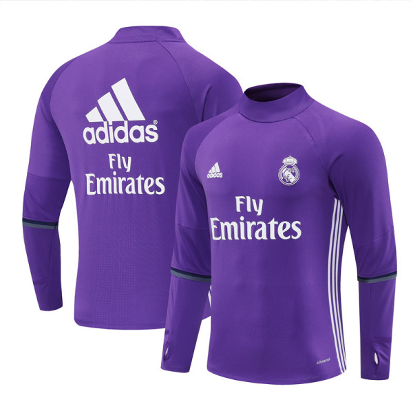 Mens Real Madrid Retro Training Top Purple 2016/17