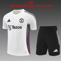 Kids Manchester United Short Training Suit White 2025/26