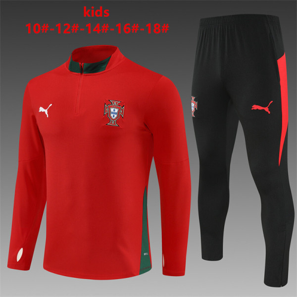Kids Portugal Training Suit Red 2025