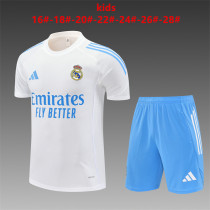 Kids Real Madrid Short Training Suit White 2025/26