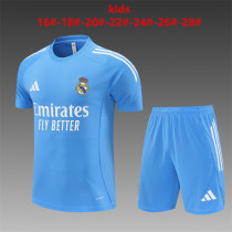 Kids Real Madrid Short Training Suit Blue 2025/26
