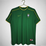 Mens Brazil Retro Goalkeeper Green Jersey 1998