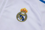 Mens Real Madrid Jacket + Pants Training Suit White - Blue 2025/26