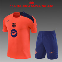 Kids Barcelona Short Training Suit Orange 2025/26