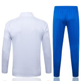Mens Real Madrid Jacket + Pants Training Suit White - Blue 2025/26