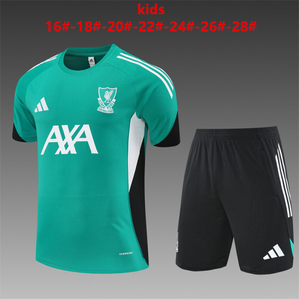 Kids Liverpool Short Training Suit Green 2025/26