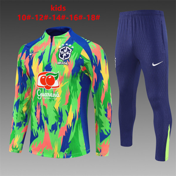 Kids Brazil Training Suit Green 2025