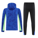 Mens Barcelona Hoodie Sweatshirt + Pants Training Suit Blue 2025/26