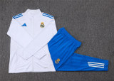 Kids Real Madrid Jacket + Pants Training Suit White - Blue 2025/26