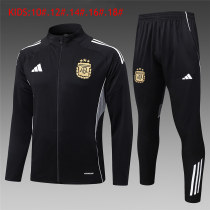 Kids Argentina Jacket + Pants Training Suit Black 2025