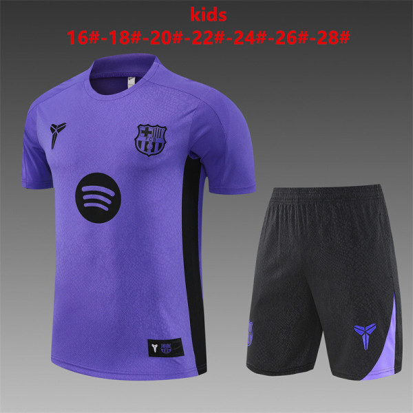 Kids Barcelona Short Training Suit Purple 2025/26