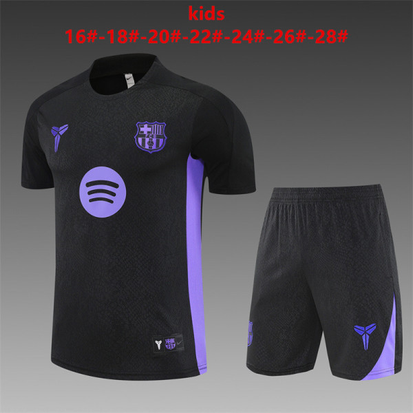 Kids Barcelona Short Training Suit Black 2025/26