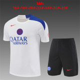 Kids PSG Short Training Suit White 2025/26