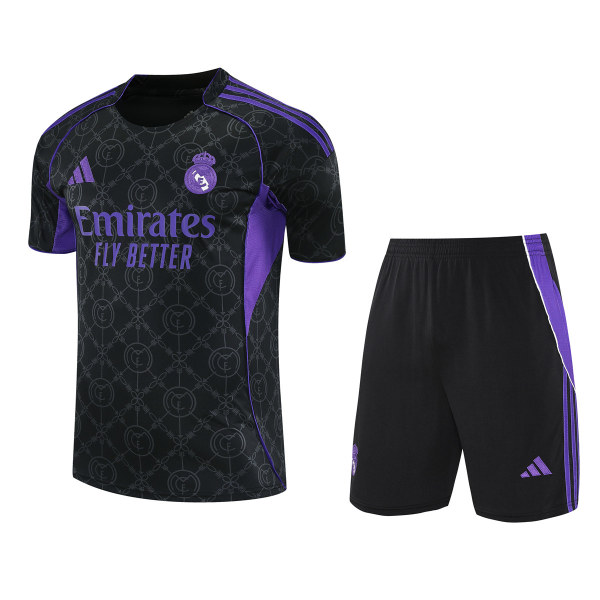 Mens Real Madrid Short Training Suit Black 2025/26