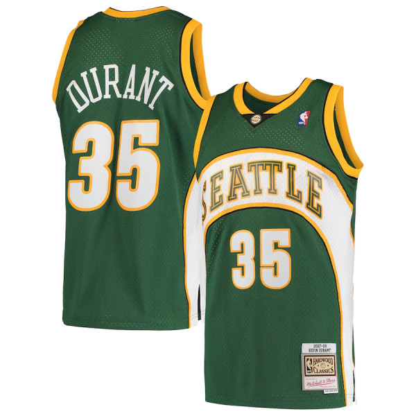 Mens Seattle SuperSonics Kevin Durant Mitchell & Ness 2007-08 Green Hardwood Classics Swingman Jersey
