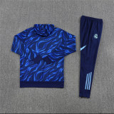 Mens Real Madrid Hoodie Sweatshirt + Pants Training Suit Blue 2025/26