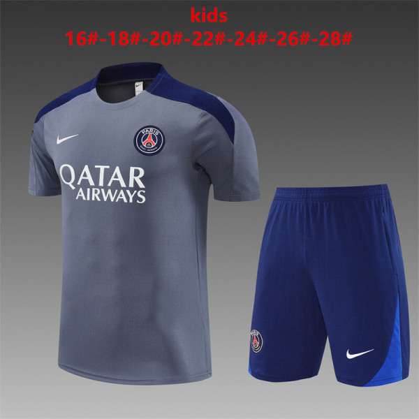 Kids PSG Short Training Suit Grey 2025/26