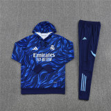 Mens Real Madrid Hoodie Sweatshirt + Pants Training Suit Blue 2025/26