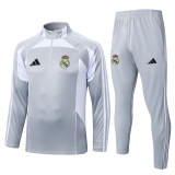 Mens Real Madrid Training Suit Light Grey 2025/26