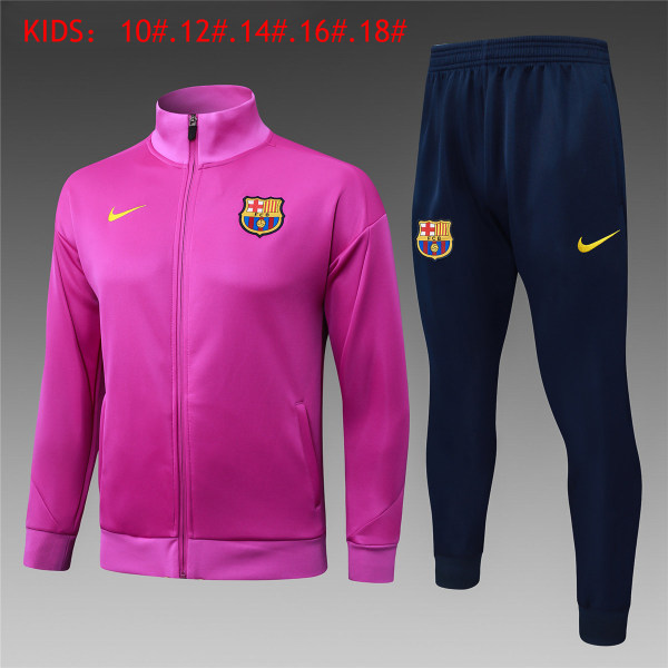 Kids Barcelona Jacket + Pants Training Suit Purple 2025/26