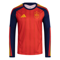 Mens Spain Home Jersey Long Sleeve FIFA World Cup 2026