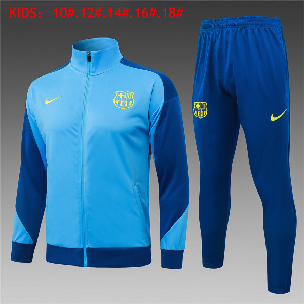 Kids Barcelona Jacket + Pants Suit Light Blue 2025/26