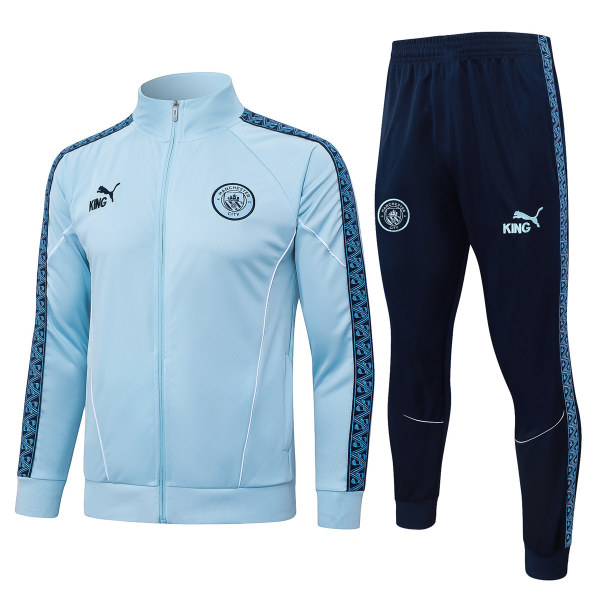 Mens Manchester City Jacket + Pants Training Suit Light Blue 2025/26