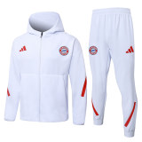 Mens Bayern Munich Hoodie Jacket + Pants Training Suit White 2025/26