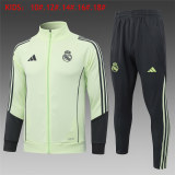 Kids Real Madrid Jacket + Pants Suit Light Green 2025/26