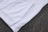 Mens Real Madrid Hoodie Jacket + Pants Training Suit White 2025/26