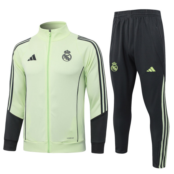 Mens Real Madrid Jacket + Pants Training Suit Light Green 2025/26