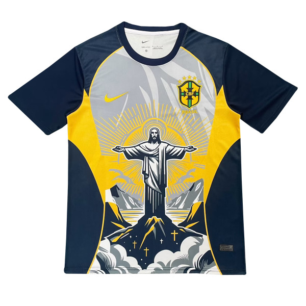 Mens Brazil Special Edition Jesus Black - Yellow Jersey 2025