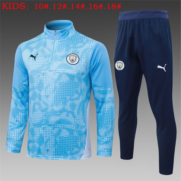Kids Manchester City Training Suit Light Blue Pattern 2025/26