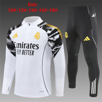 Kids Real Madrid Training Suit White - Black 2025/26