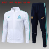 Kids Olympique Marseille Jacket + Pants Suit White 2025/26
