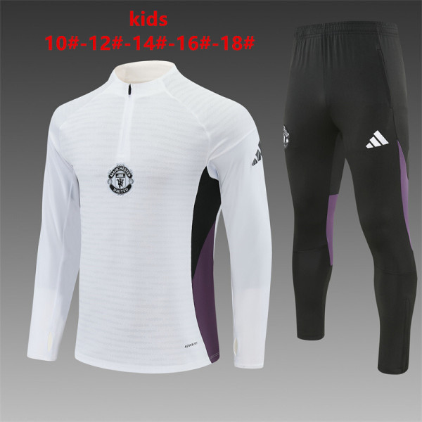 Kids Manchester United Training Suit White 2025/26