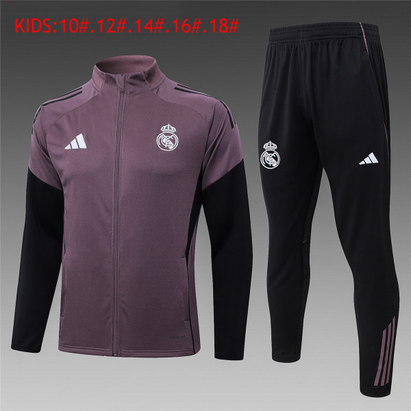 Kids Real Madrid Jacket + Pants Suit Purple 2026/27