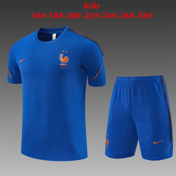 Kids France Short Training Suit Blue 2026