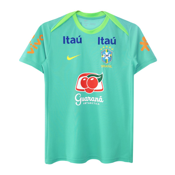 Mens Brazil Retro Short Training Green Jersey 2024