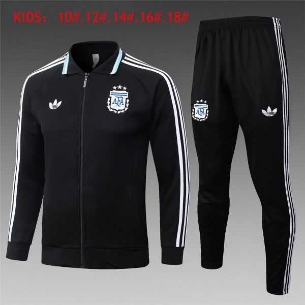 Kids Argentina Jacket + Pants Training Suit Black 2026